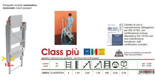 Scala sgabello in allumino Marchetti Class PIU 4 gradini 0,92m