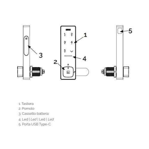 Serratura elettronica wireless a combinazione Meroni WPAD MINI