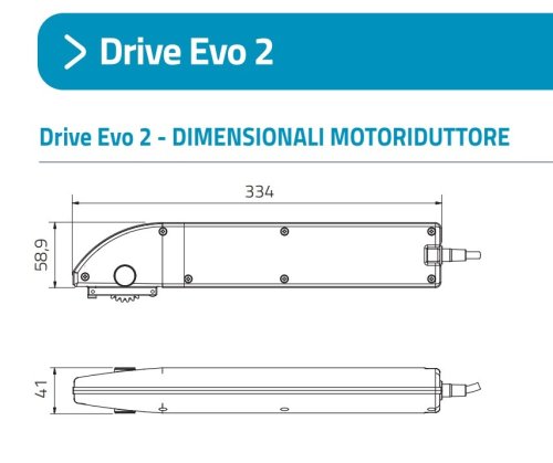 Attuatore motore elettrico lineare a cremagliera Mingardi DRIVE EVO 2 grigio 230V