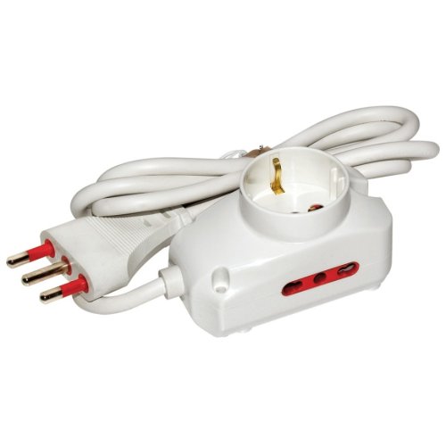 Multipresa compatta con 3 prese 16A bipasso RL.5123 con 1,5m di cavo - - bianco
