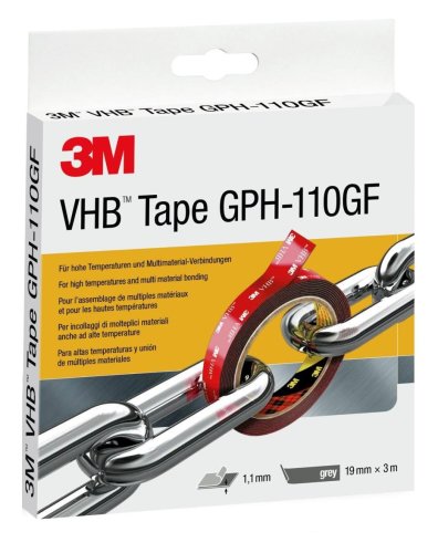 Nastro biadesivo alta temperatura 3M VHB GPH-110GF 19mm x 3m grigio