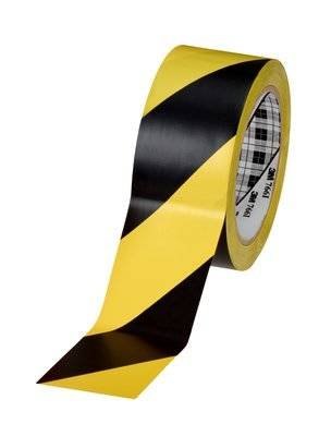 nastro adesivo in PVC nero e giallo per segnaletica stradale 2 nastri di sicurezza per segnalazione di pericolo nastro adesivo per segnaletica di segnalazione impermeabile 48 mm x 20 m