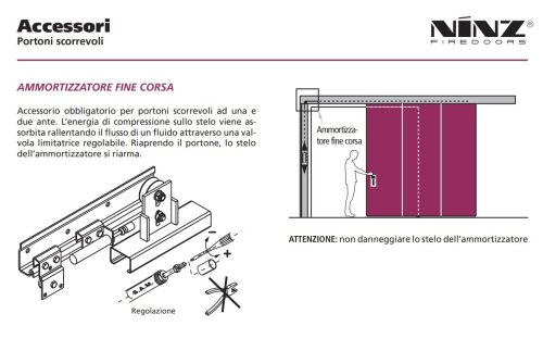 Ammortizzatore finecorsa per portone scorrevole NINZ SAM 4404001.001