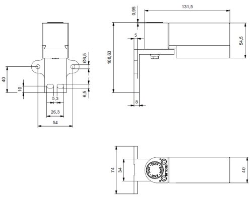 Chiudicancello pedonale ambidestro OLMI Easy 108 S - con fermo NO