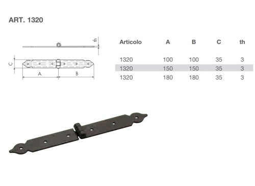Bandella snodata asenera OMAD 1320 nera - mm 100x100