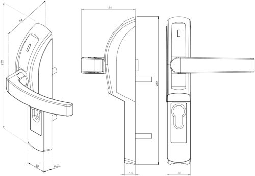 Elettromaniglia nera SMART TRIM OPERA 40811N temporizzata