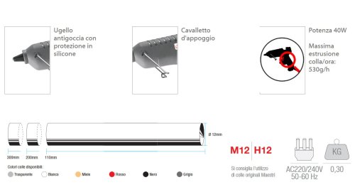 Pistola elettrica termocollante Maestri Grip 15HL - 0195136