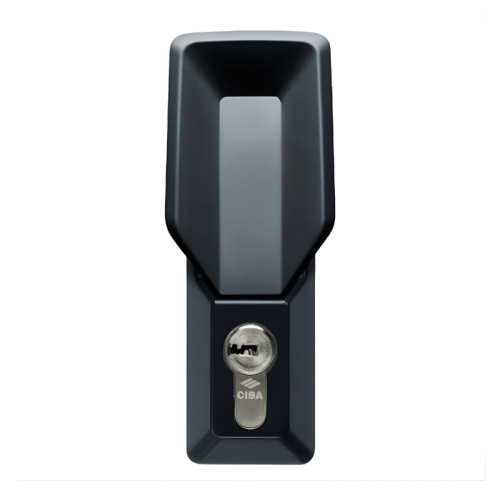 Pomolo fisso con cilindro per maniglioni antipanico Cisa ALPHA 07A78.35.0 - - nero