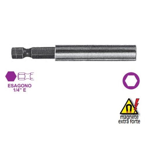 Porta inserti avvitare magnetico Fermec 10052 1/4" - mm 75