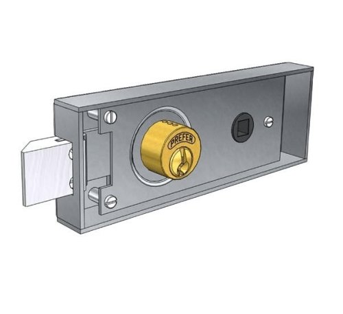 Serratura per porte metalliche scrocco rettangolare PREFER 6751.0802.0200