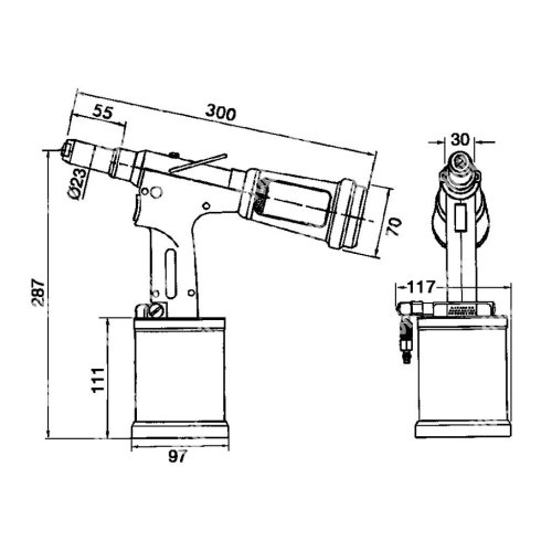 Rivettatrice oleopneumatica RIVIT RIV503 per rivetti fino a ø 4,8 mm