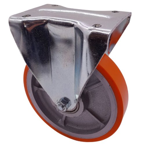 Ruota in ghisa per carrelli rivestimento poliuretanico piastra fissa Rocarr 710 - ø mm 200