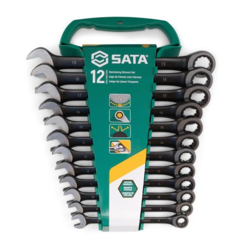 Set 12 chiavi combinate piatte a cricchietto SATA ST08032