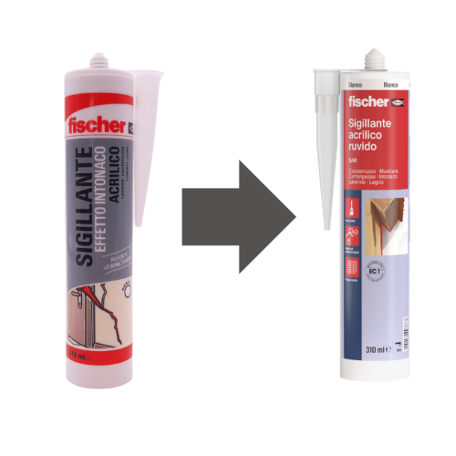 Silicone acrilico ruvido effetto intonaco Fischer SAR BI 310ml