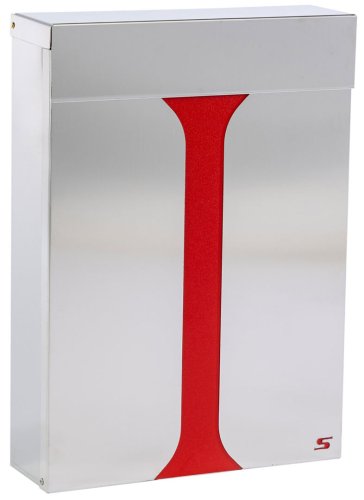 Cassetta postale in acciaio inox formato rivista SILMEC S23 - 10-023.00 - cover rossa