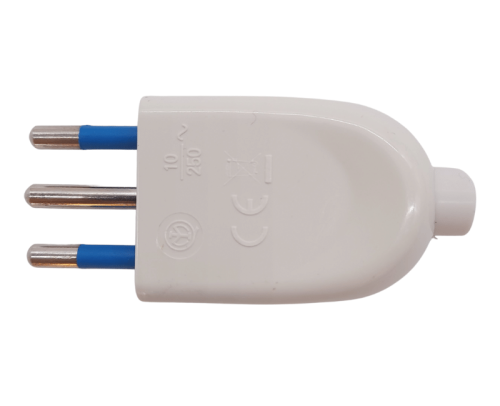 Spina elettrica 2P+T 10A 250V   - colore bianco