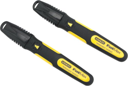 Stanley 0-47-314 Pennarello Indelebile nero punta squadrata FatMax (2 pezzi)