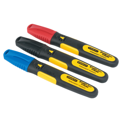Stanley 0-47-315 Pennarello Indelebile Rosso - Blu - Nero FatMax Extreme - 3 Pezzi