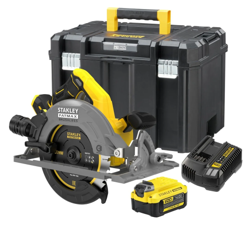 Stanley Fatmax SFMCS551M1T-QW Sega Circolare BRUSHLESS 20V - Batteria 18V 4.0 Ah