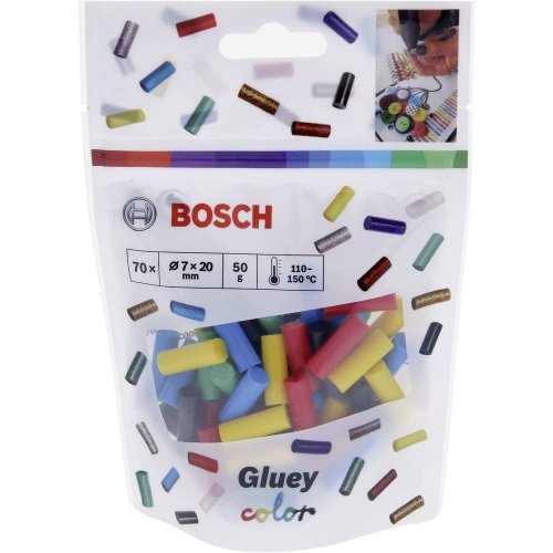 Stick colla pistola termica bosch GLUEY colori misti 70 pz