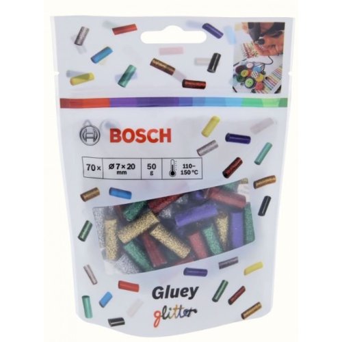 Stick colla pistola termica bosch GLUEY GLITTER 70 pz