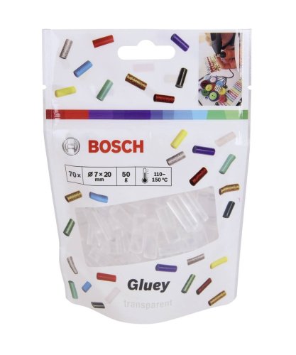 Stick colla pistola termica bosch GLUEY TRASPARENTE 70 pz