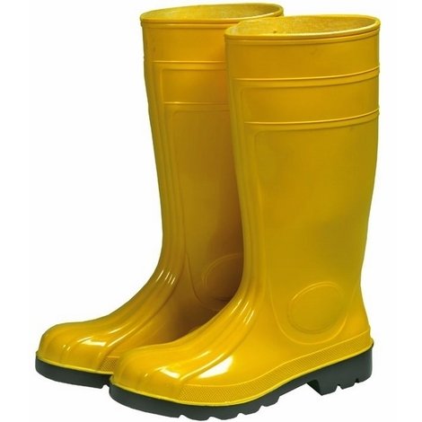 Stivali di sicurezza PVC gialli S5 puntale e suola acciaio - taglia 40