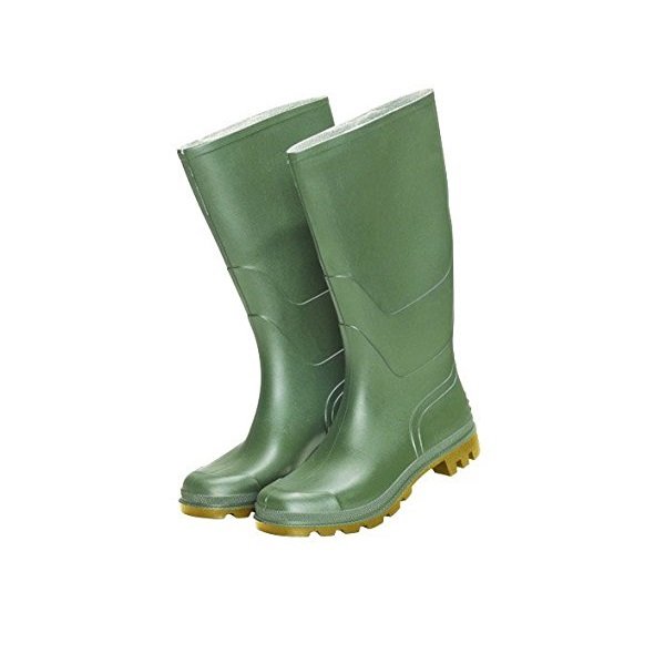 Stivali impermeabili alti altezza ginocchio in PVC verde, con