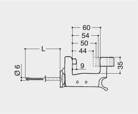 Fermapersiane Grillo Super Top ammortizzato (vite 70 mm) Esinplast 3002.001