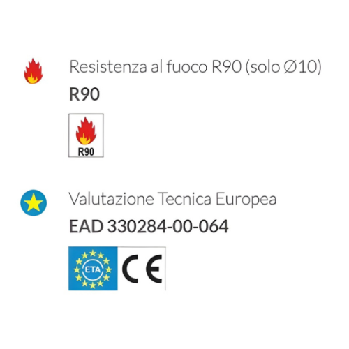 Tassello prolungato in nylon TECFI VSX26 con vite Torx testa tonda martellata - ø mm 10x80