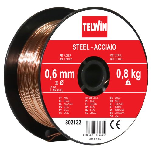 Filo saldatura acciaio ramato Telwin 802132 ø mm 0,6 gr 800