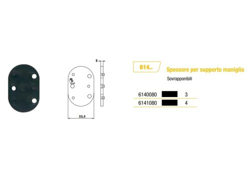 Spessore Torbel per supporto maniglia serie Europa 614 - mm 3