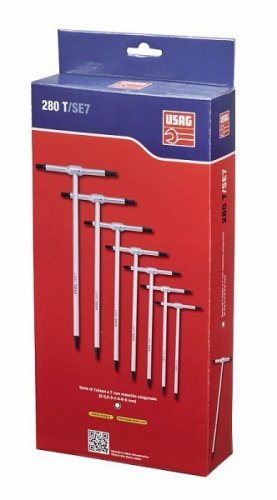 Serie di 7 chiavi T maschio esagonale USAG 280 T/SE7