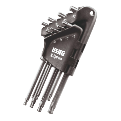 Serie 8 chiavi brugola maschio Usag 280 XTX/S8 X-Grip testa sferica TORX