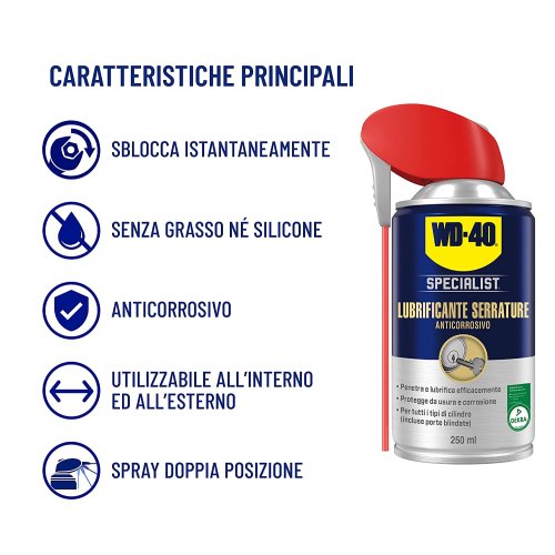 WD40 Specialist lubrificante spray serrature anticorrosivo ml250