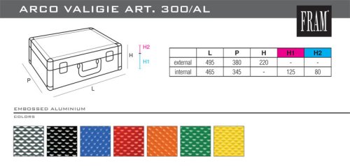 Valigie in alluminio porta attrezzi FRAM 300AL - colore arancio