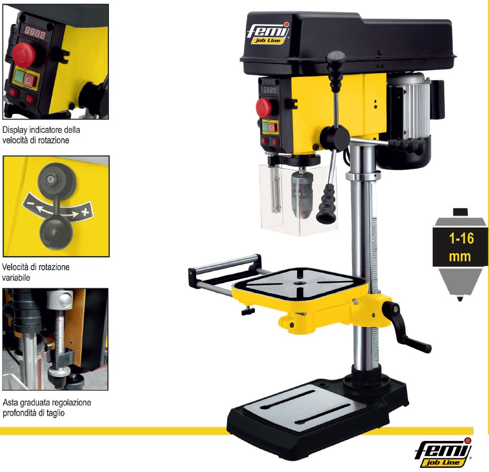 Trapano A Colonnino Da Banco - Mini Trapano Elettrico Con Regolazione Velocità, Per Legno E Plastica - Foto 10