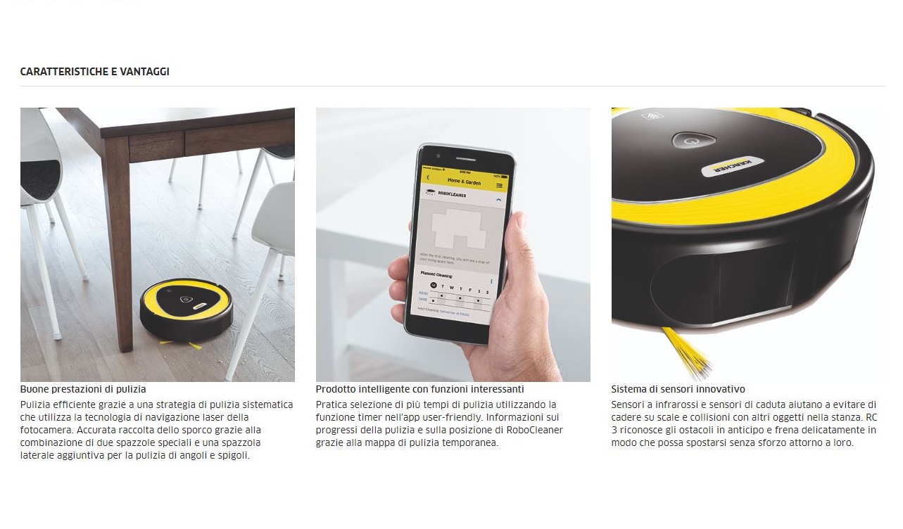 Robot aspirapolvere intelligente Karcher RC3 RoboCleaner - Cod. 1.198-203.0  - ToolShop Italia