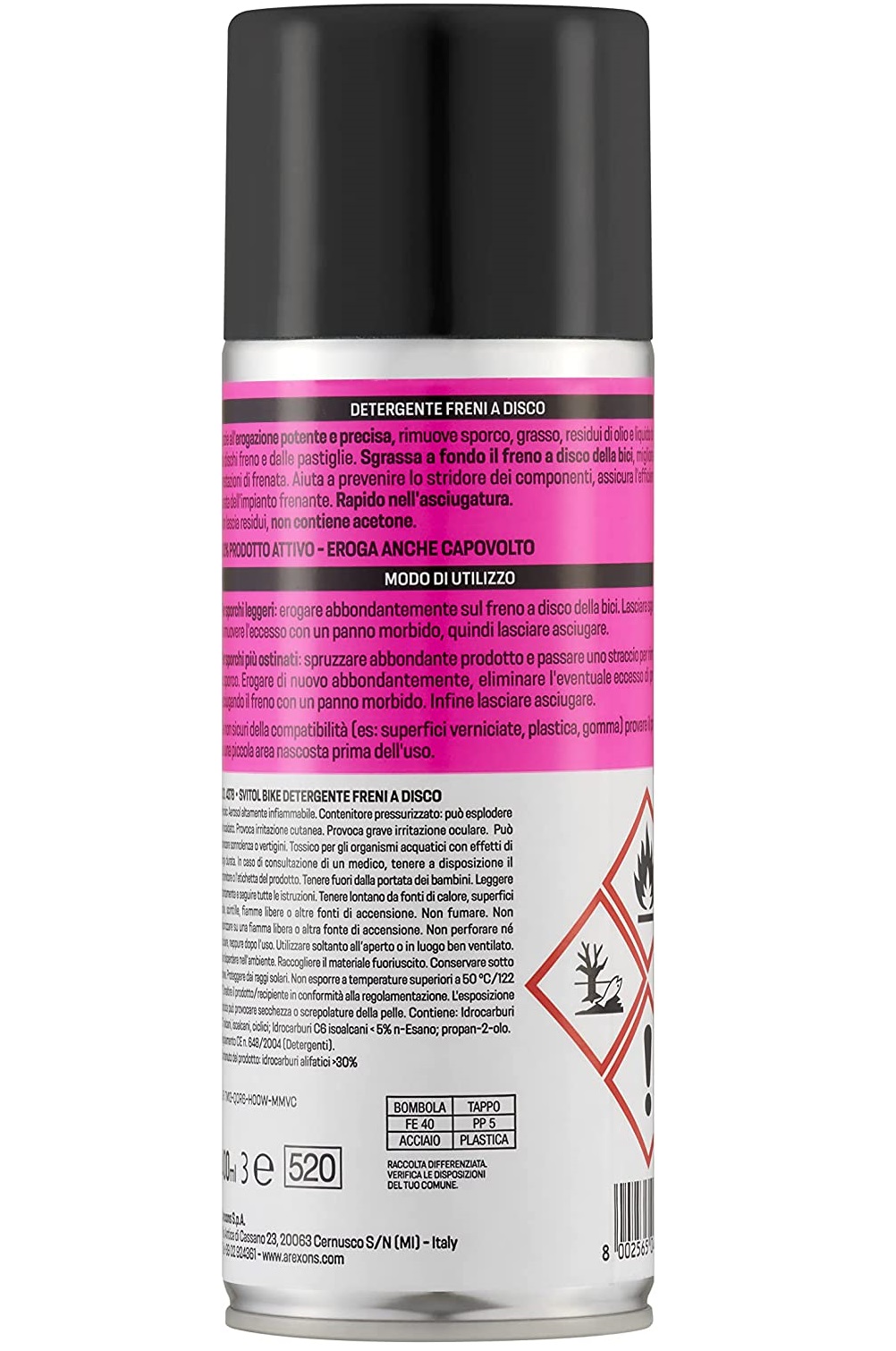 Lubrificante Catena Bici SVITOL Spray 250ml - Per E-Bike E Bici Normali, Azione Protettiva