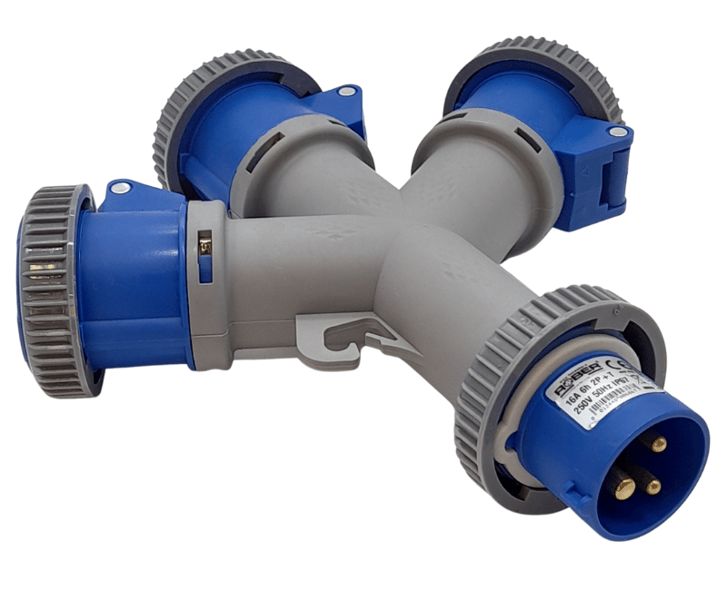Rosi 1405 – Moltiplicatore Mobile 3 Uscite 16A 380-415V 3P+T IP44 – Spina Industriale