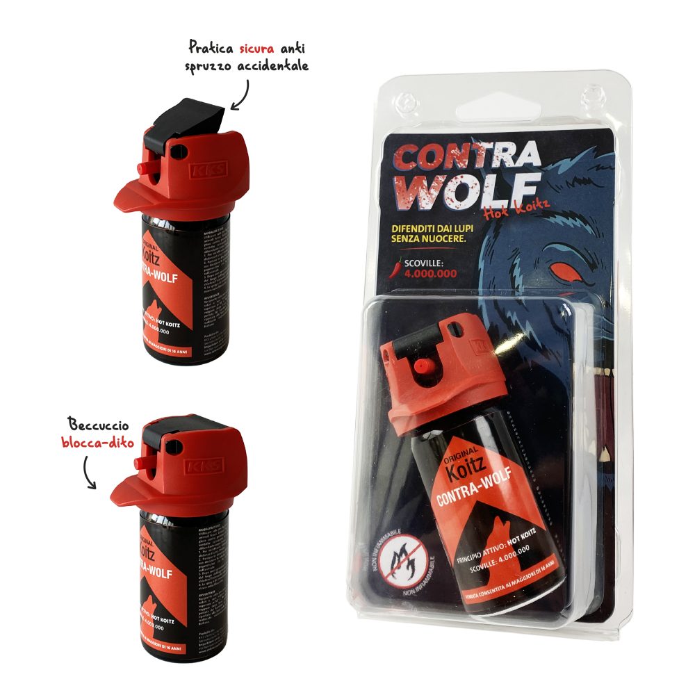 Spray peperoncino CONTRA-WOLF per la difesa contro i lupi - Cod. CW485 -  ToolShop Italia