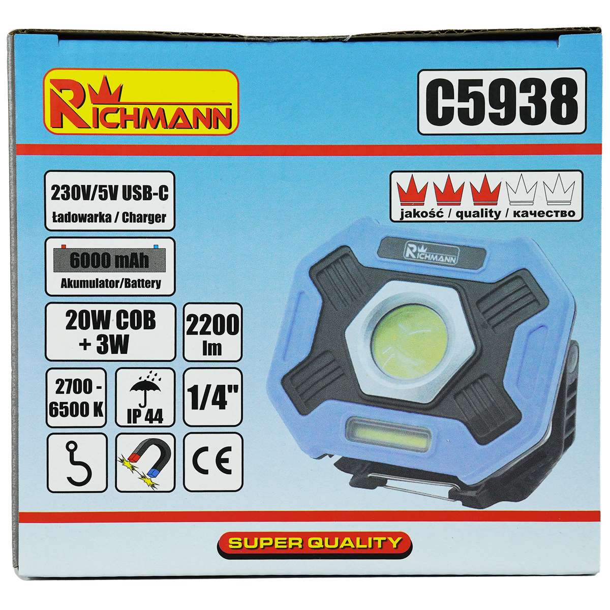 Lampada alogena led ricabile 20W + 3W 2200lm Richmann C5938 - Cod. C5938 -  ToolShop Italia