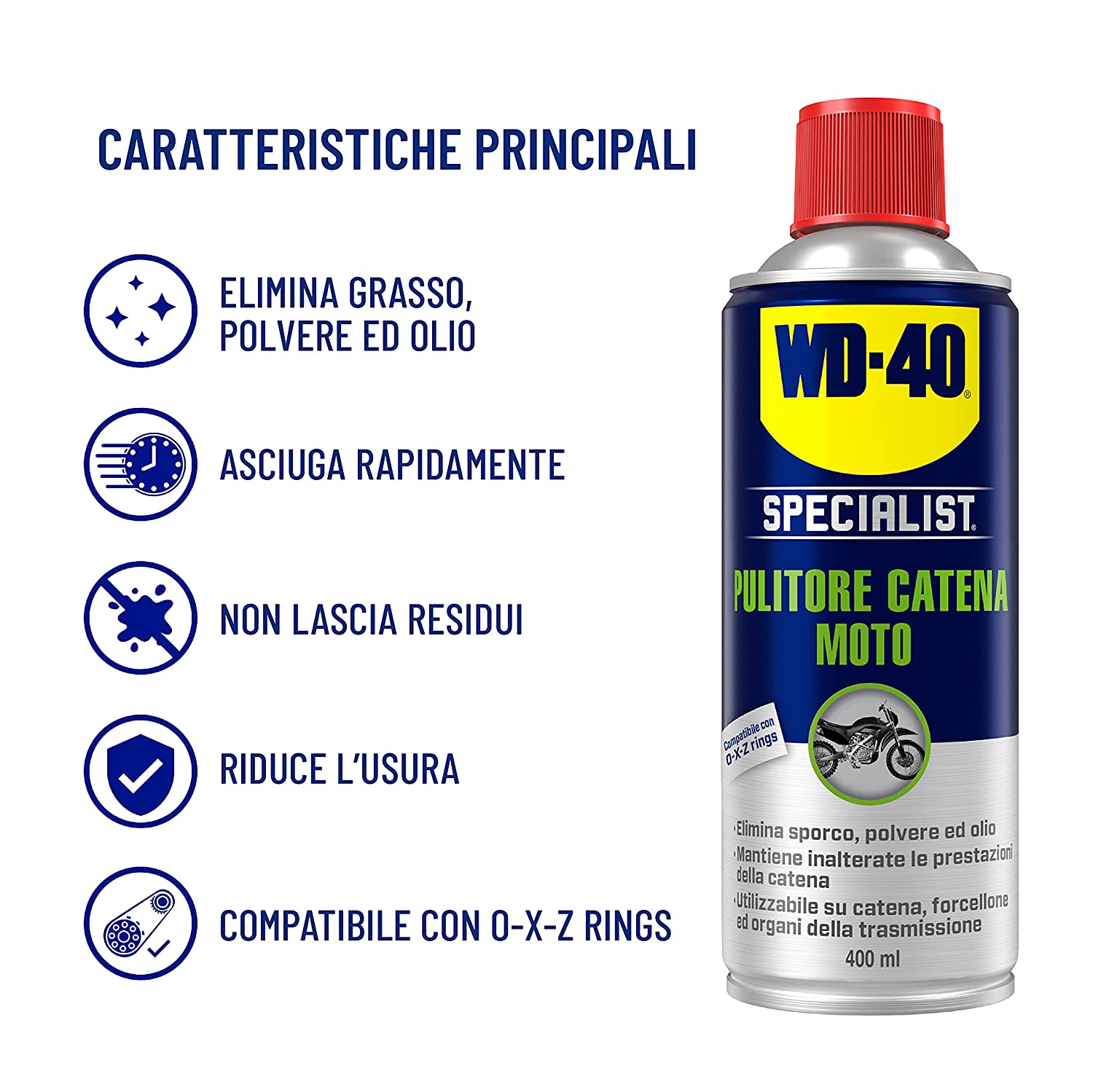 Pulitore detergente catena moto WD-40 Specialist 400 ml - Cod. 39138/46 -  ToolShop Italia