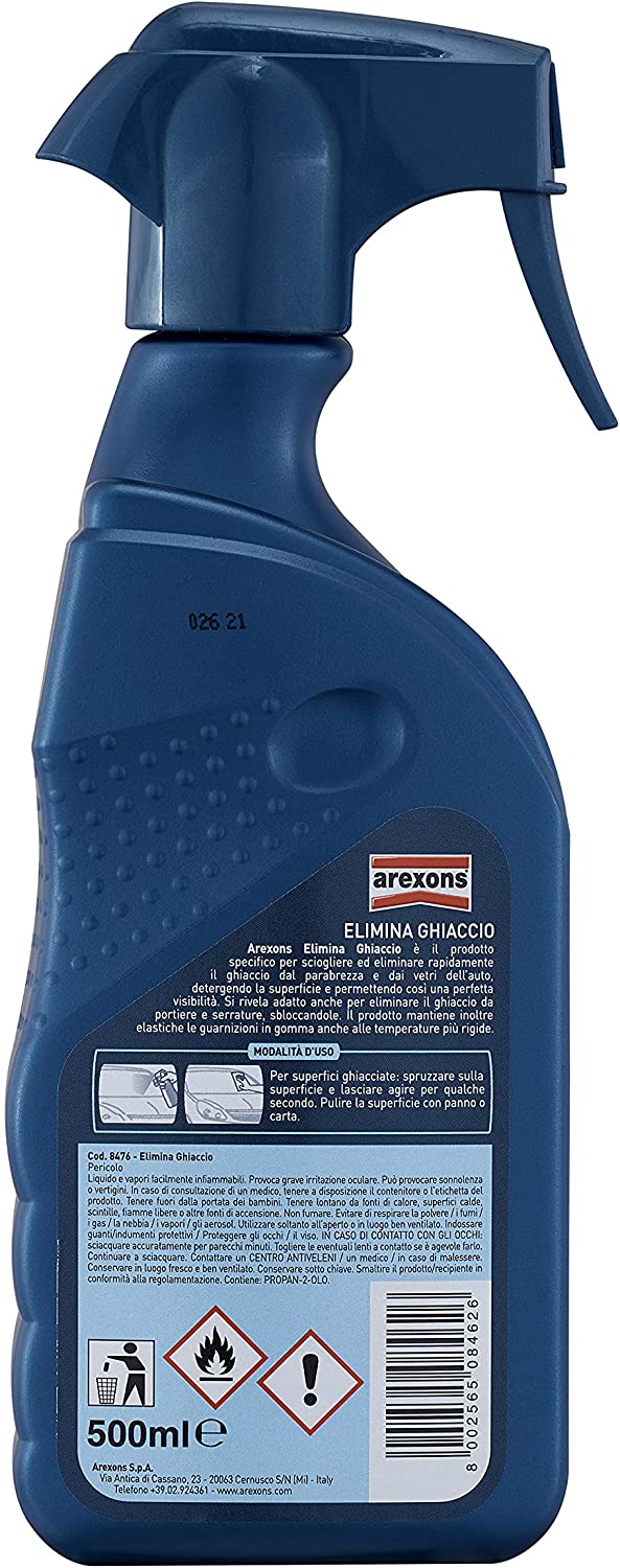 Deghiacciante spray elimina ghiaccio vetri auto ml 500 - Cod. 8476