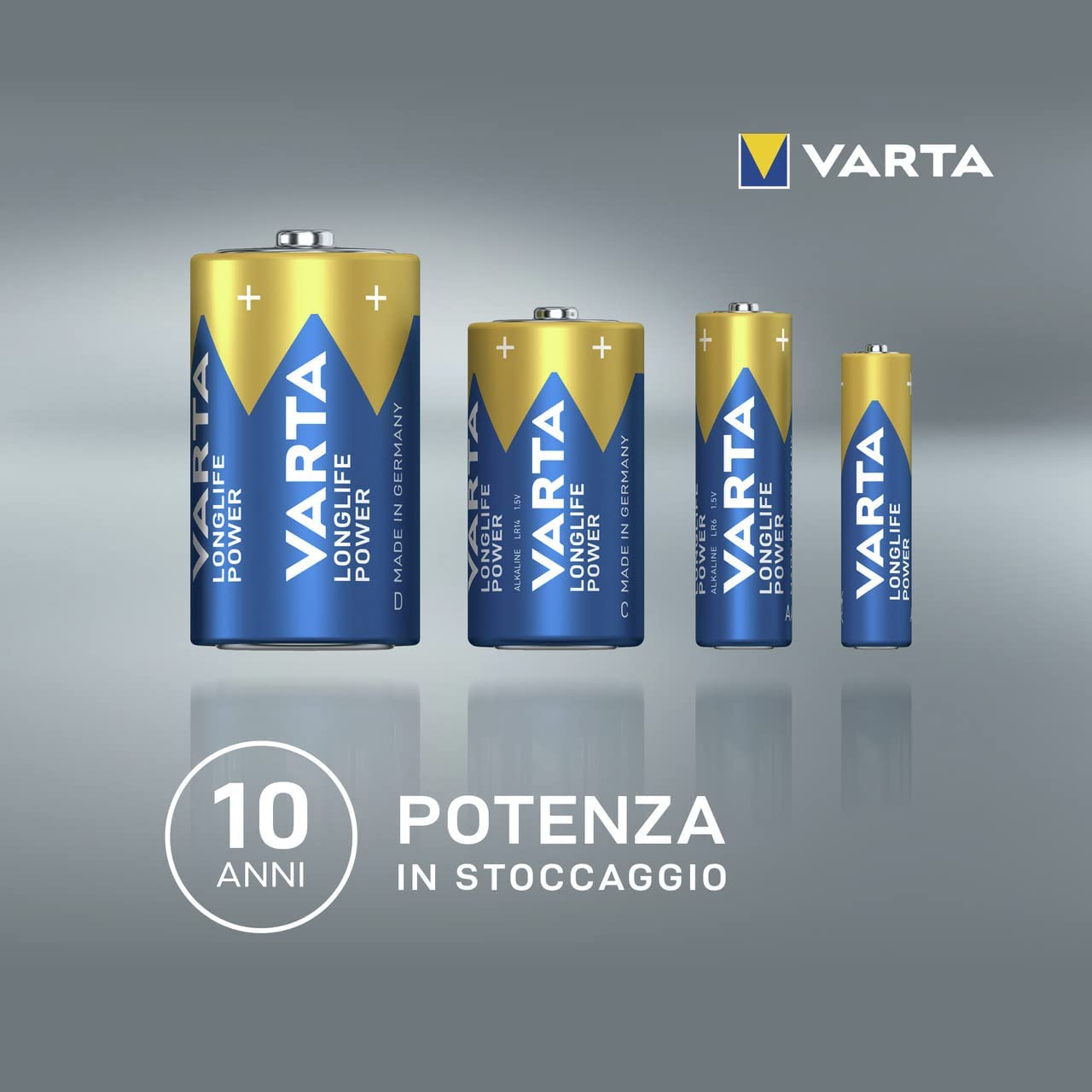 Batteria 9V alkaline VARTA LONGLIFE POWER 4922 Transistor 6LP3146 - Cod.  4922 - 6LP3146 - ToolShop Italia