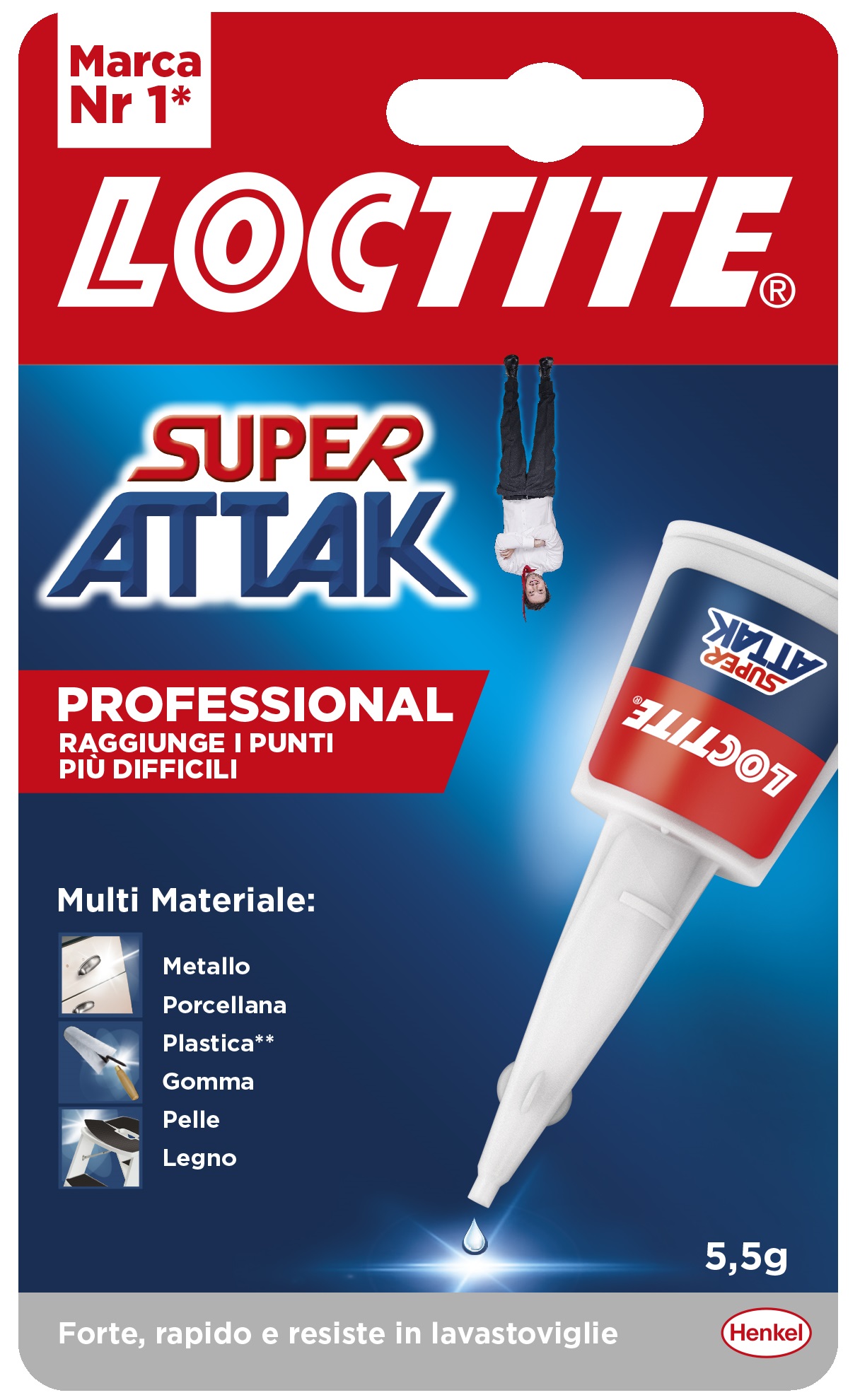 Loctite colla liquida trasparente Super Attak Professional 5,5 gr - Cod.  2302259 - ToolShop Italia