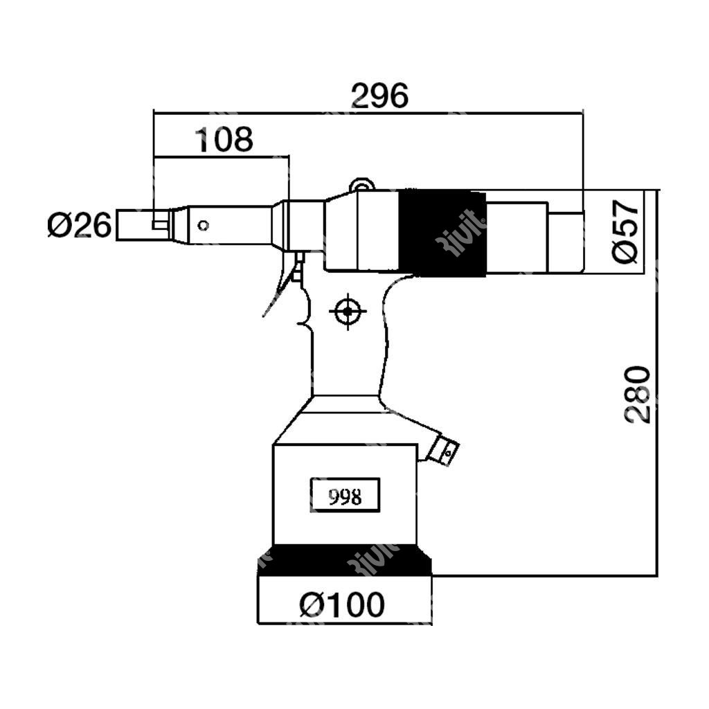 Rivettatrice oleopneumatica RIV912 per inserti filettati da M3 a M12  [3440900]