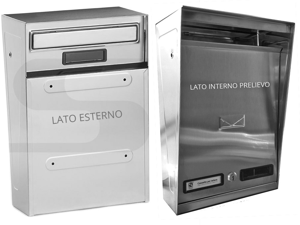 Cassetta postale bifacciale acciaio inox per recinzioni Silmec 10-014 -  Cod. 10-014 - ToolShop Italia