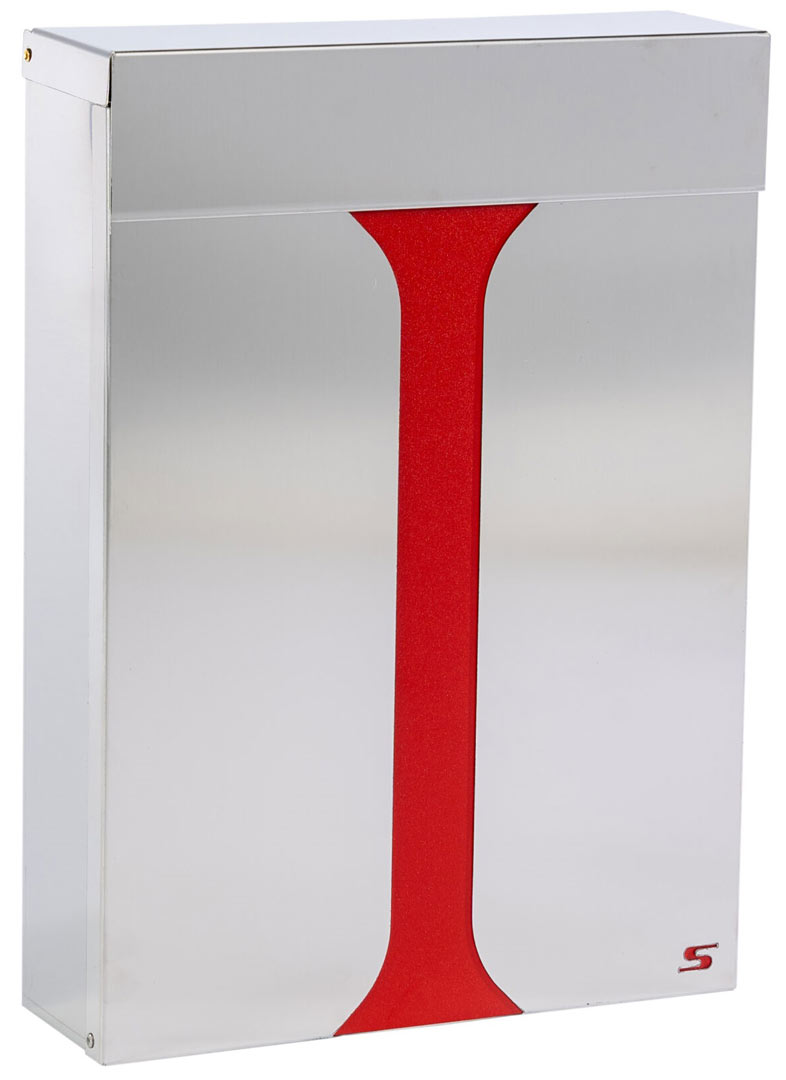 Cassetta postale in acciaio inox formato rivista SILMEC S23 - 10-023.00 - cover  rossa - Cod. 10-023.00/3002 - ToolShop Italia
