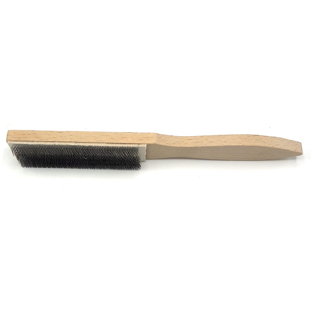 Spazzola piatta in acciaio con manico in legno - Cod. 1808 - ToolShop Italia